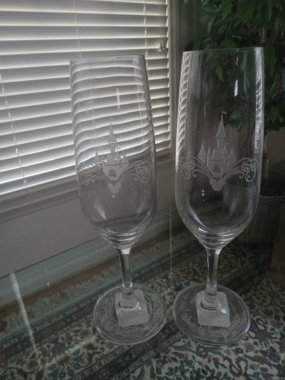 Disney Castle Champagne Glasses